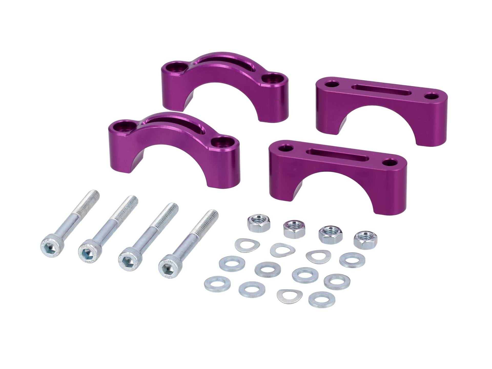 ZT-Tuning Set: CNC Klemmstücke für Schutzblech, Lila eloxiert, für Trommelbremse- für Simson S50, S51, S70, SR50, SR80 von ZT-Tuning