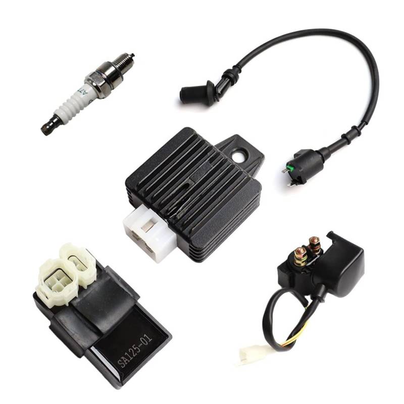 ZTBH Vergaser-Kit AC CDI Zündspule Relais Regler Zündkerze Fit for 150R 150cc Go Karts Teile GY6 150cc Motor Vergaser von ZTBH