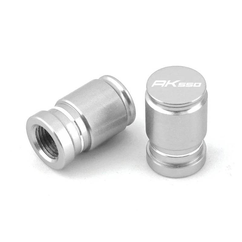 Ventilkappen Für KYMCO AK550 AK 500 2017-2021 AK550 2023 Motorrad Aluminium Reifen Ventil Kappe Staub Proof Stecker Air Port Abdeckung(Silver) von ZTQLIJQF