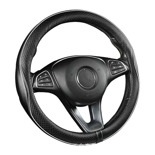 Neustes Auto Lenkradbezug, für FIAT Panda II (169) 2003-2012 2006-2016 Mode Anti-Rutsch-Leder Auto Innenraum Anti Rutsch Universal Lenkradabdeckung Lenkradschoner - Schwarz von ZTYUANHANG