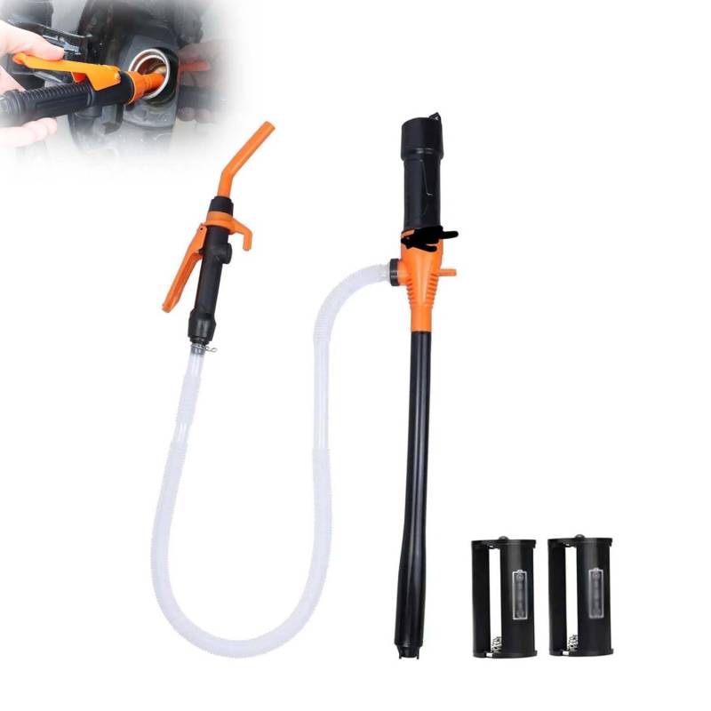 ZUICC Portable Power Battery Pump, Elektrische Umfüllpumpe, Batteriebetriebene Flüssigkeitstransferpumpe, Tragbare Kraftstoffpumpe, Elektrische Handpumpe mit Durchflussregelungsdüse (Orange) von ZUICC