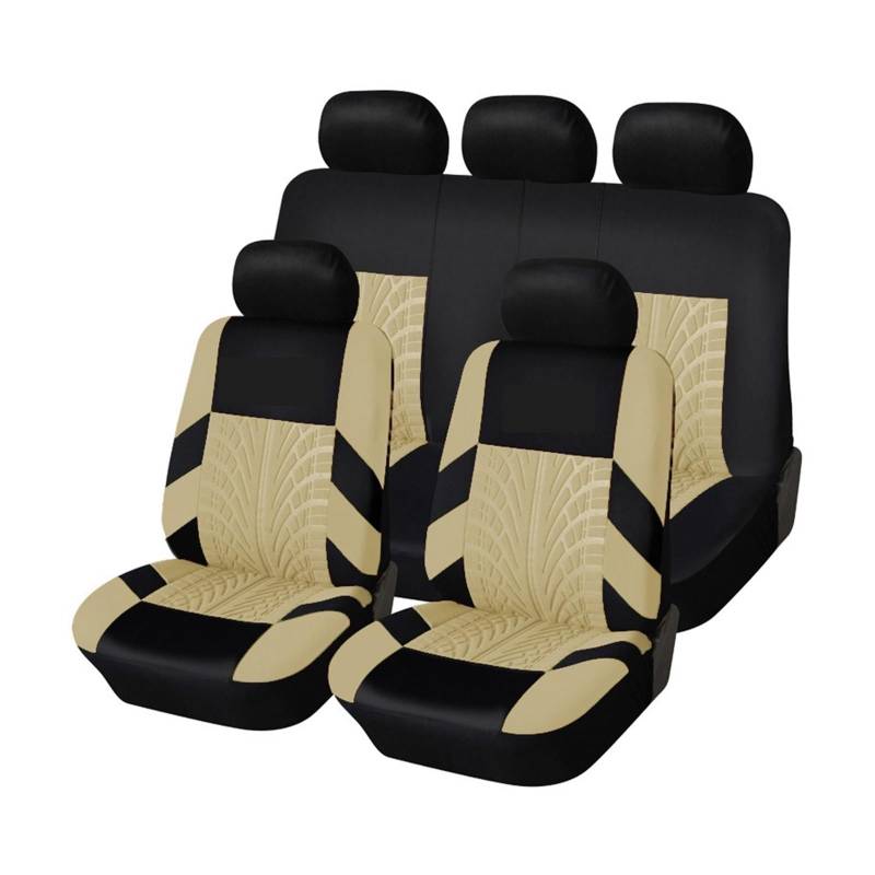 Autositzbezüge Autositzbezug, Polyesterstoff, Universal-Set, rot, Auto-Styling, passend für die meisten Auto-Innenausstattungen, Sitzbezüge für Limousinen. Sitzbezug(Beige,Set of seat covers) von ZUKPHBWYWK