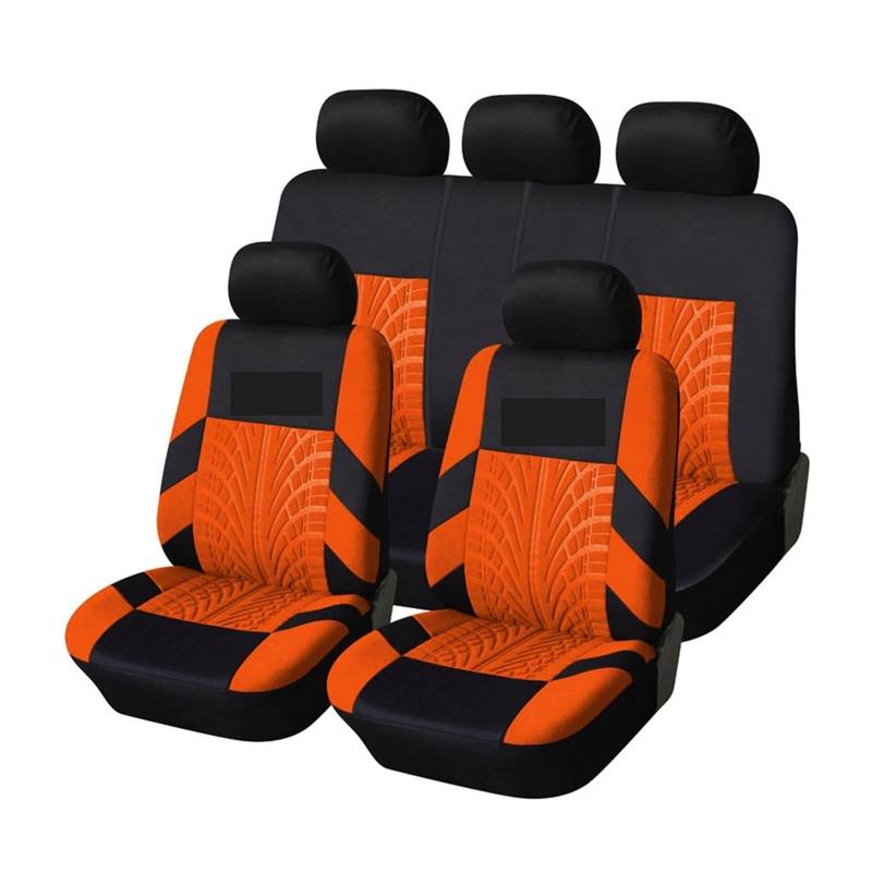 Autositzbezüge Autositzbezug, Polyesterstoff, Universal-Set, rot, Auto-Styling, passend für die meisten Auto-Innenausstattungen, Sitzbezüge für Limousinen. Sitzbezug(Orange,Set of seat covers) von ZUKPHBWYWK