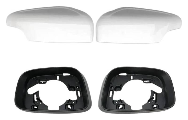 Für Volvo XC60 2009–2013 Weiße Außenansicht Links Und Rechts Rückspiegel-Abdeckkappe Rahmen-Trim-Set Gehäuse Spiegelabdeckungen(Weiß,4PCS) von ZUKPHBWYWK