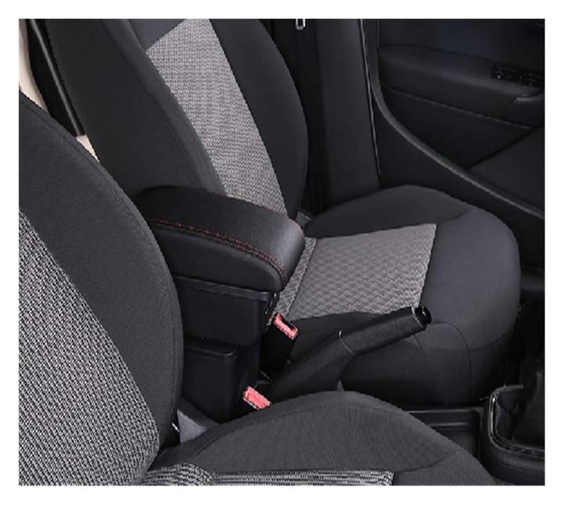 Mittelkonsolen Für Kfz Für Corsa D Center Console Storage Box Auto Armlehne Lagerung Box Innen Geändert USB Auto Innen Armlehne Box Armlehnen(Black Red,B2) von ZUKPHBWYWK