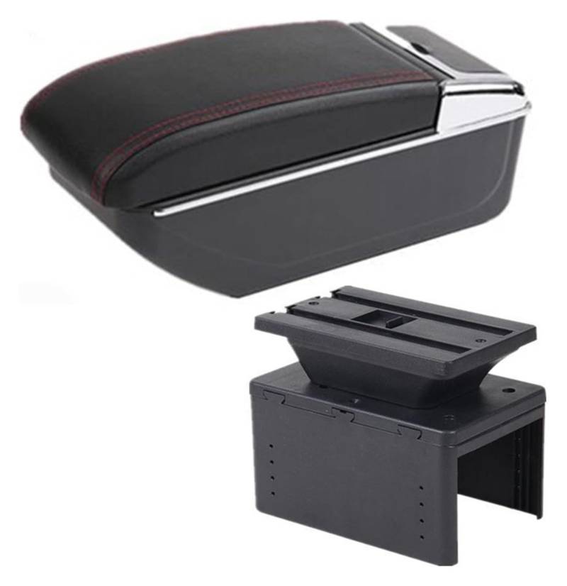 Mittelkonsolen Für Kfz Für Crossland X Center Console Storage Box Auto Armlehne Box Auto Armlehne Zentrale Lagerung Box Nachrüstung Mit USB Armlehnen(B Red Line No Usb) von ZUKPHBWYWK