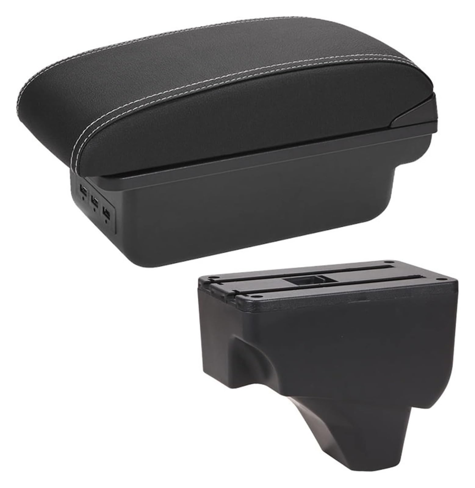 Mittelkonsolen Für Kfz Für P&eugeot 208 2019 2020 2021 Center Console Organizer Box Auto Armlehne Box Center Console Armlehne Lagerung Box Mit USB Armlehnen(3usb B1) von ZUKPHBWYWK