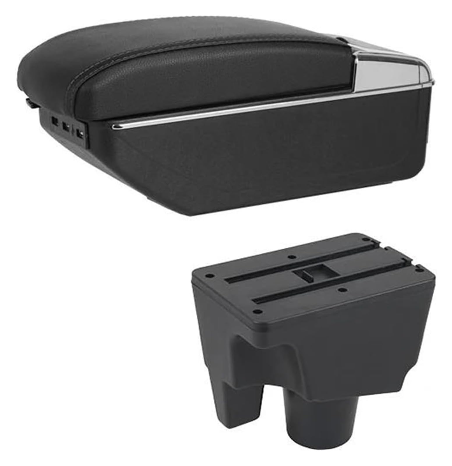 Mittelkonsolen Für Kfz Für T&oyota Aqua Einfach Zu Installierende Auto Armlehne Box Auto Armlehne Box Interior Center Console Storage Box Armlehnen(A-black Black Line) von ZUKPHBWYWK