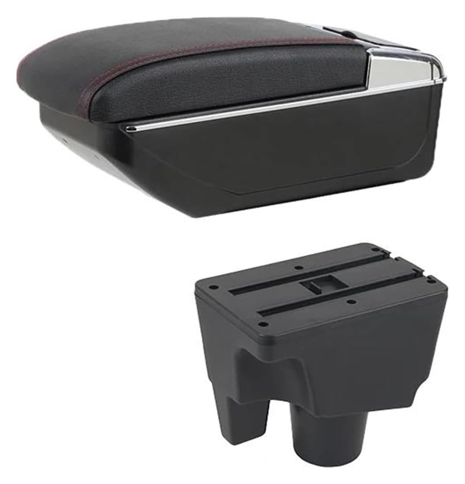 Mittelkonsolen Für Kfz Für T&oyota Aqua Einfach Zu Installierende Auto Armlehne Box Auto Armlehne Box Interior Center Console Storage Box Armlehnen(B-black Red Line) von ZUKPHBWYWK