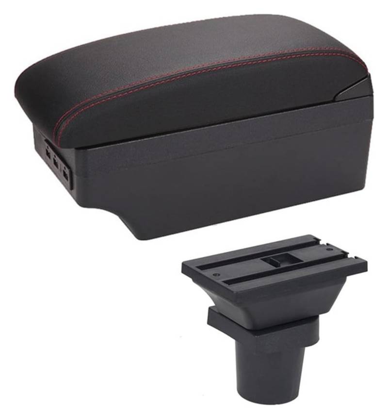 Mittelkonsolen Für Kfz Für T&oyota Für Aqua Auto Armlehne Box Auto Center Console Storage Box USB Arm Center Console Storage Box Armlehnen(E1 Red Line) von ZUKPHBWYWK