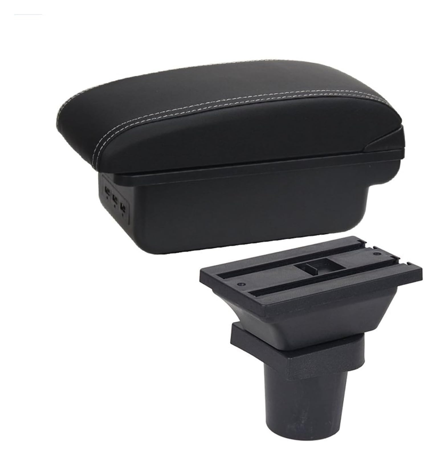 Mittelkonsolen Für Kfz Für T&oyota Für Yaris Für Vitz 2011-2021 Auto Armlehne Box Center Konsole Lagerung USB Center Console Storage Box Armlehnen(B3 Black White 3usb) von ZUKPHBWYWK