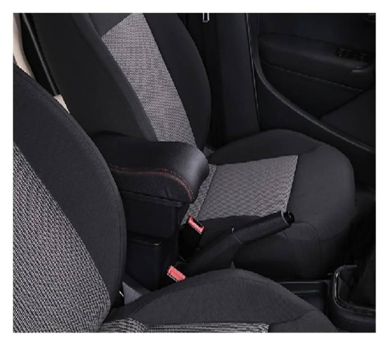 Mittelkonsolen Für Kfz Für T&oyota Für Yaris Hybrid 2015 2016 2017 2018 2019 2020 2021 Armlehne Box Auto Gewidmet Multi-funktion USB Center Console Storage Box Armlehnen(A3,Black red) von ZUKPHBWYWK