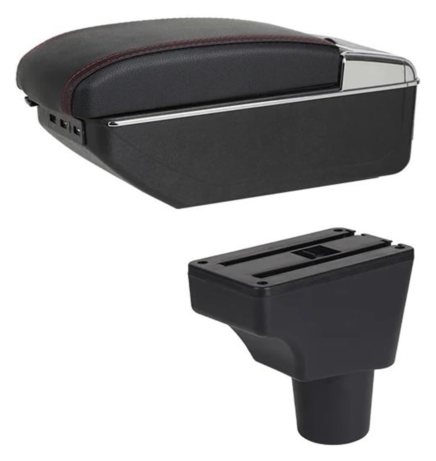 Mittelkonsolen Für Kfz Für T&oyota Sienta Einfach Zu Installieren Auto Armlehne Box Auto Armlehne Box Innen Automobil Center Console Storage Box Armlehnen(A-black Red Line) von ZUKPHBWYWK