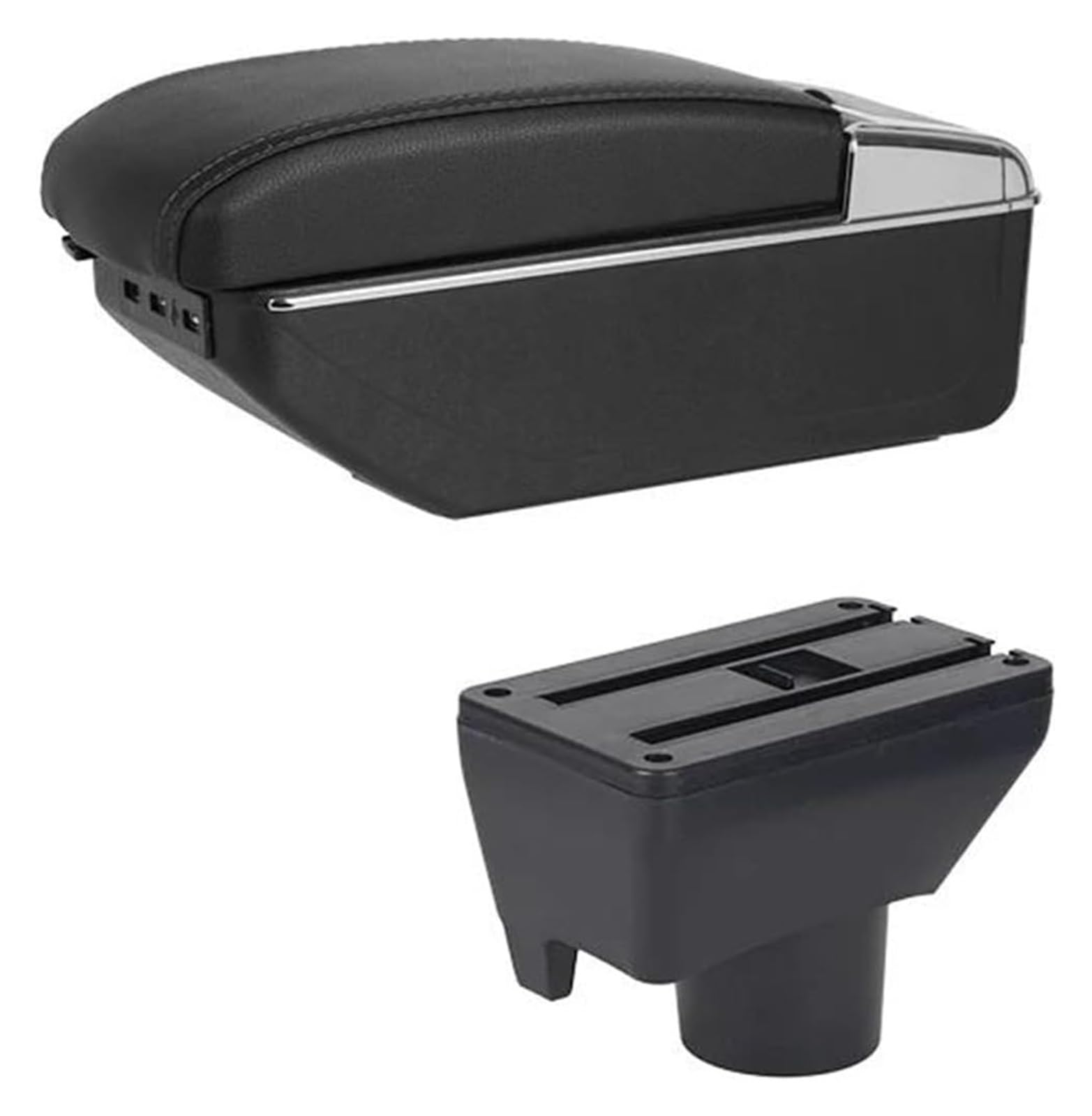 Mittelkonsolen Für Kfz Für T&oyota Yaris Einfach Zu Installieren Auto Armlehne Box Auto Armlehne Box Innen Automobil Center Console Storage Box Armlehnen(A-black Black Line) von ZUKPHBWYWK