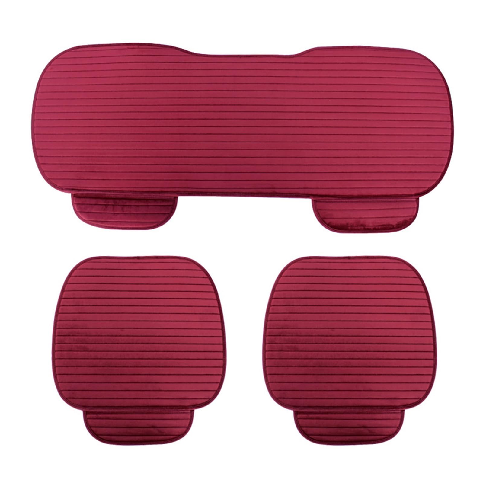 ZUKPHBWYWK Autositzbezüge Auto Universeller Warmer Autositzbezug für vorne und hinten oder komplettes Set mit Beflockung, Stuhlschutz, Sitzkissen, Matte, rutschfest. Sitzbezug(rot,Set of seat Covers) von ZUKPHBWYWK