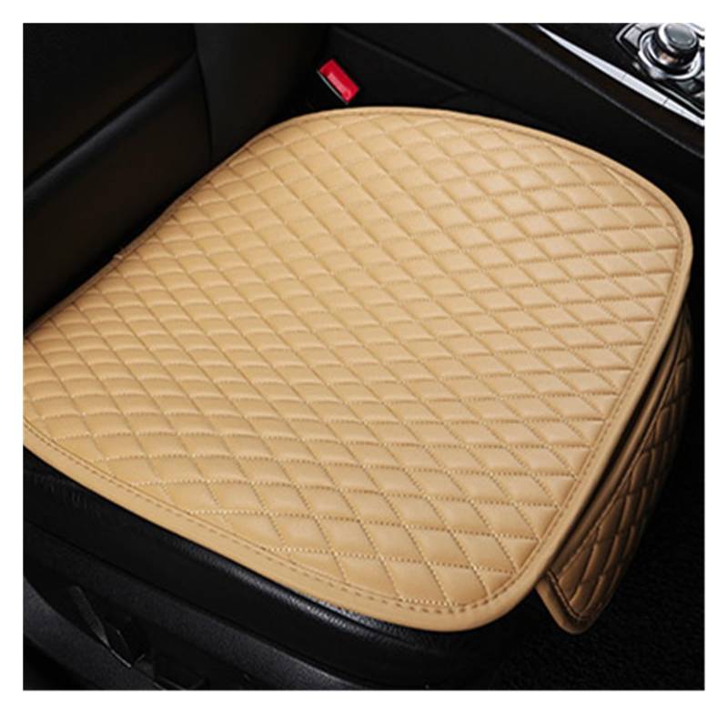 ZUKPHBWYWK Autositzbezüge Autositzbezüge, Pu-Leder, Autositzkissen, bleiben am Fahrzeug, rutschfest, leicht zu reinigen, Kfz-Pads. Sitzbezug(Beige,1xFront Seat Covers) von ZUKPHBWYWK