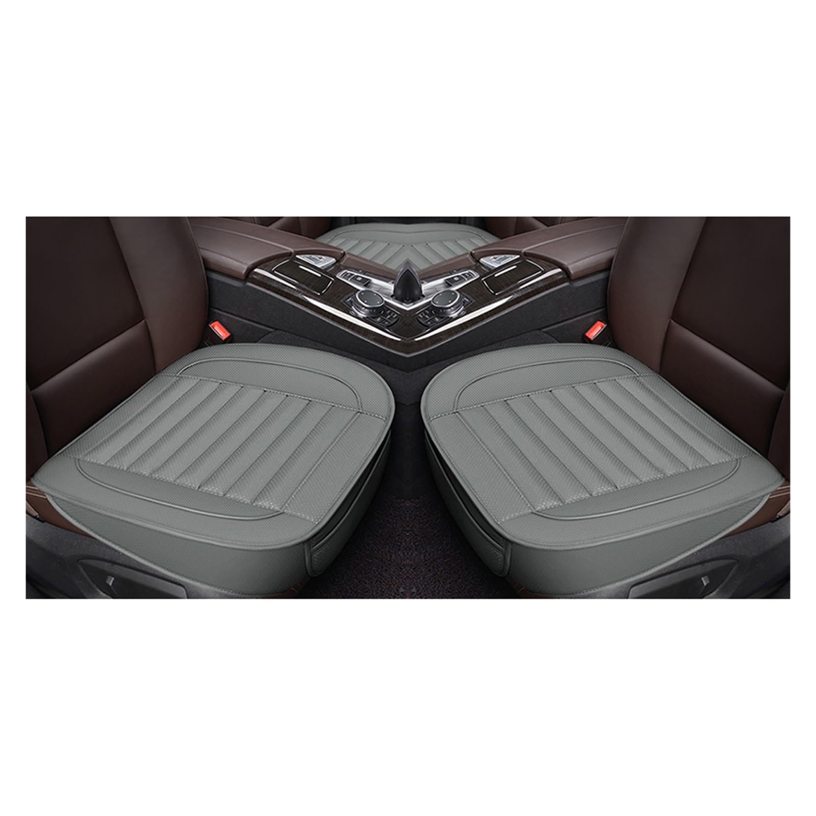 ZUKPHBWYWK Autositzbezüge Autositzbezüge aus PU-Leder, Schutz für Autositze, Matten, Sitzkissen, Leder. Sitzbezug(Grey,2xFront Seat Covers) von ZUKPHBWYWK