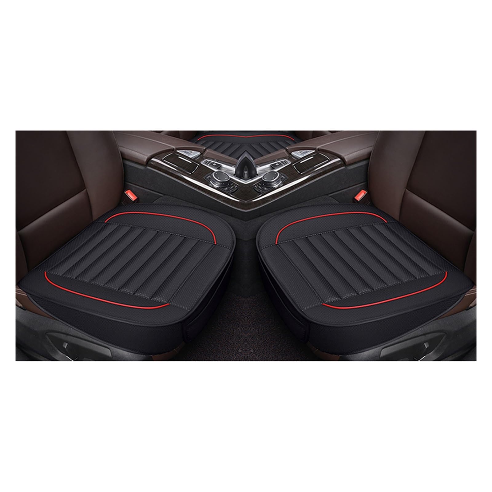 ZUKPHBWYWK Autositzbezüge Autositzbezüge aus PU-Leder, Schutz für Autositze, Matten, Sitzkissen, Leder. Sitzbezug(Schwarz,2xFront Seat Covers) von ZUKPHBWYWK