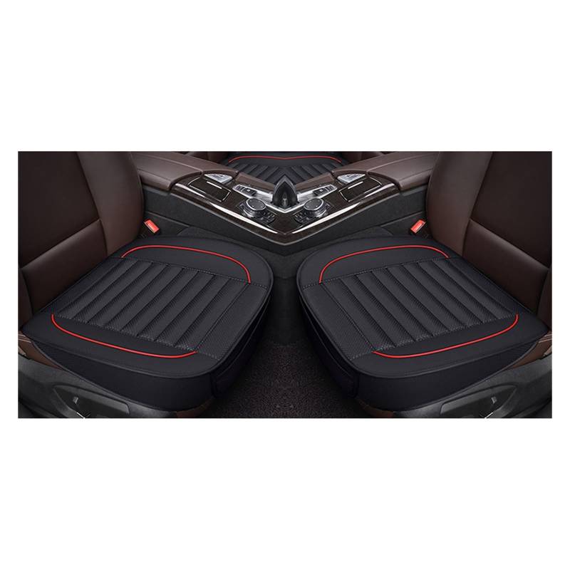 ZUKPHBWYWK Autositzbezüge Autositzbezüge aus PU-Leder, Schutz für Autositze, Matten, Sitzkissen, Leder. Sitzbezug(Schwarz,2xFront Seat Covers) von ZUKPHBWYWK