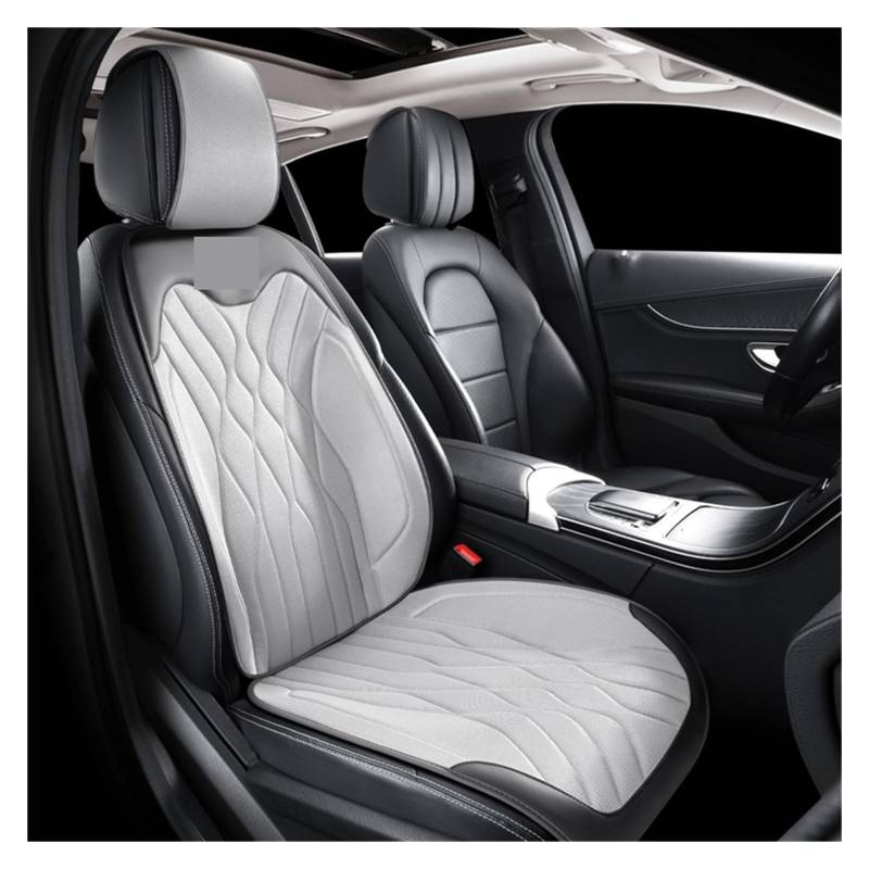 ZUKPHBWYWK Autositzbezüge Autositzbezug, Auto-Sitzkissen, Auto-Innenausstattung, Auto-Vordersitzbezüge, Autobezüge. Sitzbezug(White Gray,1xHigh Back Seat Covers) von ZUKPHBWYWK