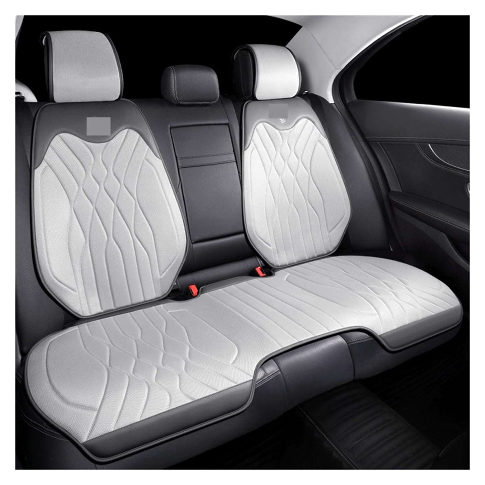 ZUKPHBWYWK Autositzbezüge Autositzbezug, Auto-Sitzkissen, Auto-Innenausstattung, Auto-Vordersitzbezüge, Autobezüge. Sitzbezug(White Gray,1xRear Seat Covers) von ZUKPHBWYWK