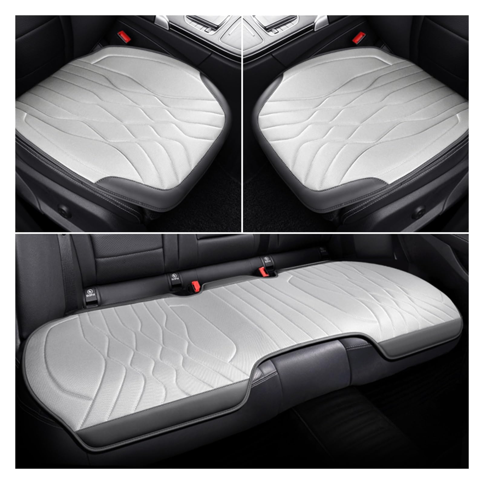 ZUKPHBWYWK Autositzbezüge Autositzbezug, Auto-Sitzkissen, Auto-Innenausstattung, Auto-Vordersitzbezüge, Autobezüge. Sitzbezug(White Gray,Set of seat Covers) von ZUKPHBWYWK