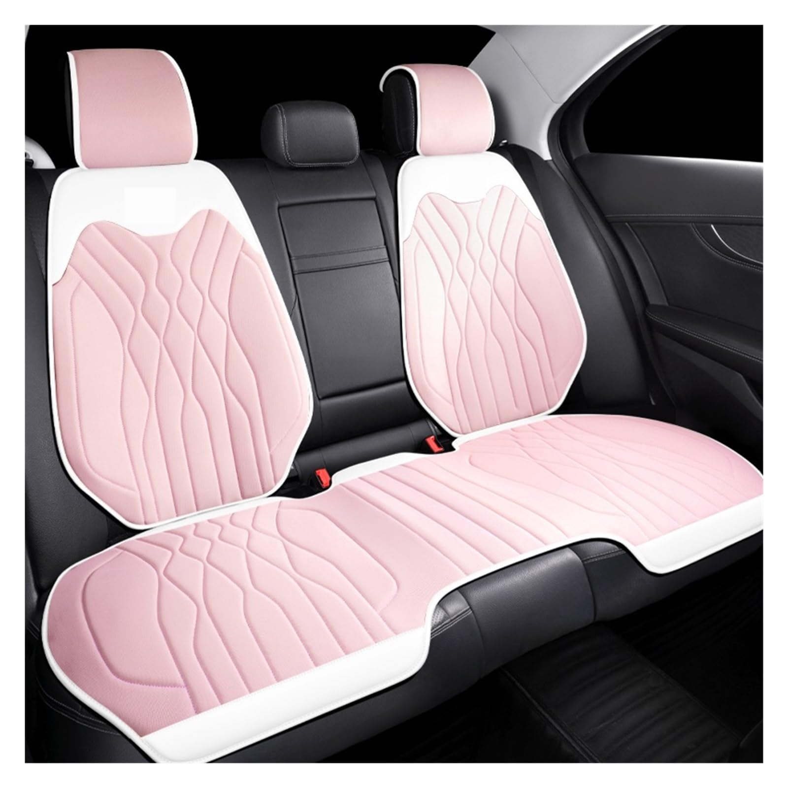 ZUKPHBWYWK Autositzbezüge Autositzbezug, Auto-Sitzkissen, Auto-Innenausstattung, Auto-Vordersitzbezüge, Autobezüge. Sitzbezug(White pink,1xRear Seat Covers) von ZUKPHBWYWK