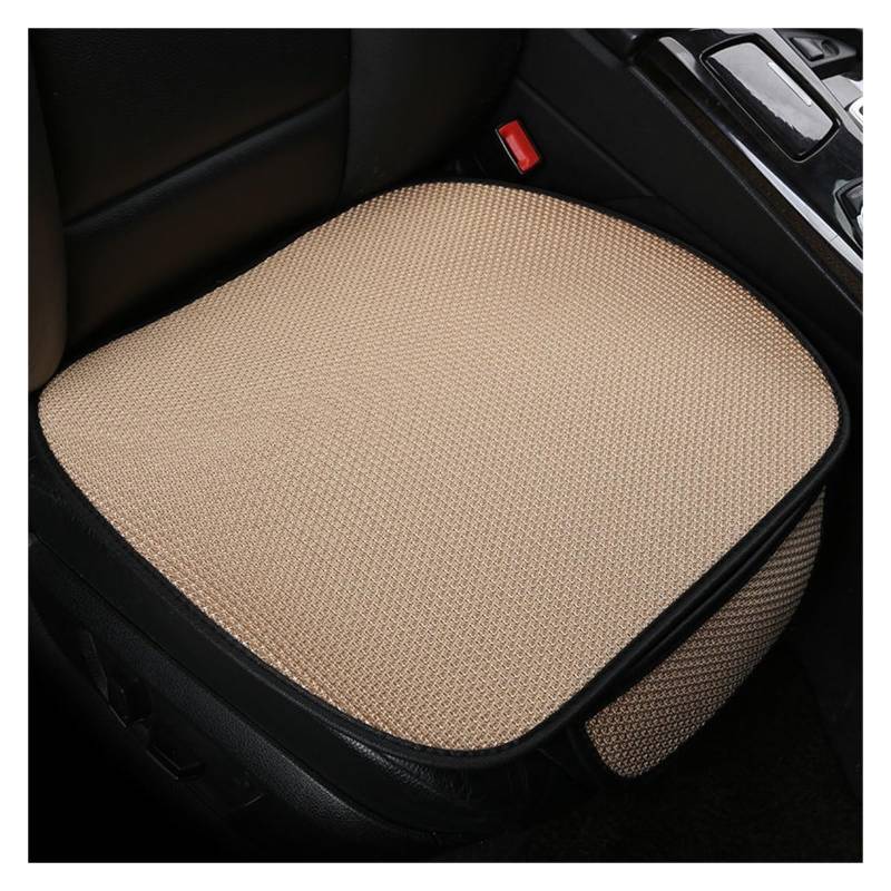 ZUKPHBWYWK Autositzbezüge Autositzbezug, atmungsaktiv, Eisseide, Vier Jahreszeiten, Autositzkissen-Schutzpolster, Vorderpolster. Sitzbezug(Beige,1xFront Seat Covers) von ZUKPHBWYWK