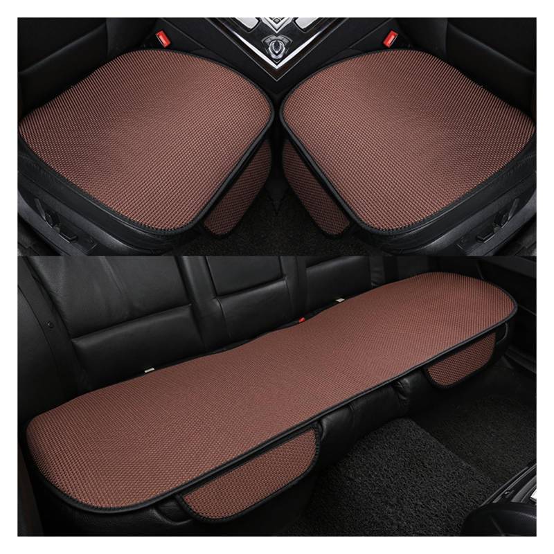 ZUKPHBWYWK Autositzbezüge Autositzbezug, atmungsaktiv, Eisseide, Vier Jahreszeiten, Autositzkissen-Schutzpolster, Vorderpolster. Sitzbezug(Braun,Set of seat Covers) von ZUKPHBWYWK