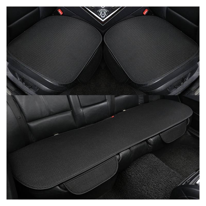 ZUKPHBWYWK Autositzbezüge Autositzbezug, atmungsaktiv, Eisseide, Vier Jahreszeiten, Autositzkissen-Schutzpolster, Vorderpolster. Sitzbezug(Schwarz,Set of seat Covers) von ZUKPHBWYWK