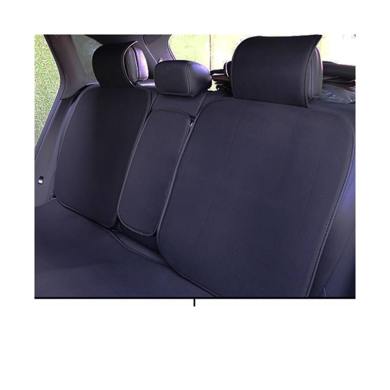 ZUKPHBWYWK Autositzbezüge Autositzbezug/atmungsaktives Sandwich-Kissen/SUV-Auto-Umhangpolster/fünfsitziges Auto-Umhangpolster. Sitzbezug(Schwarz,1xRear Seat Covers) von ZUKPHBWYWK