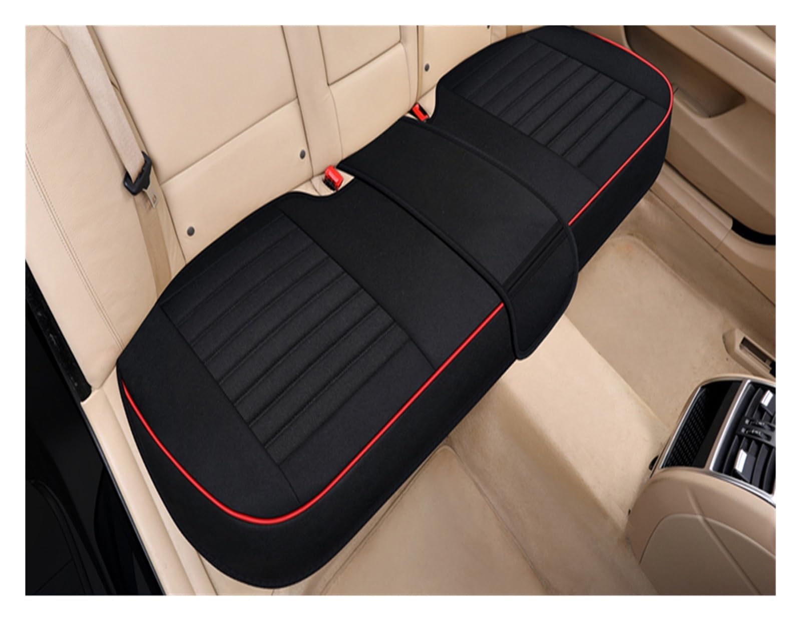 ZUKPHBWYWK Autositzbezüge Autositzbezug Four Seasons Universal Atmungsaktives Leinen-Autositzkissen Vorder-/Rücksitzschutz. Sitzbezug(Schwarz,1xRear Seat Covers) von ZUKPHBWYWK