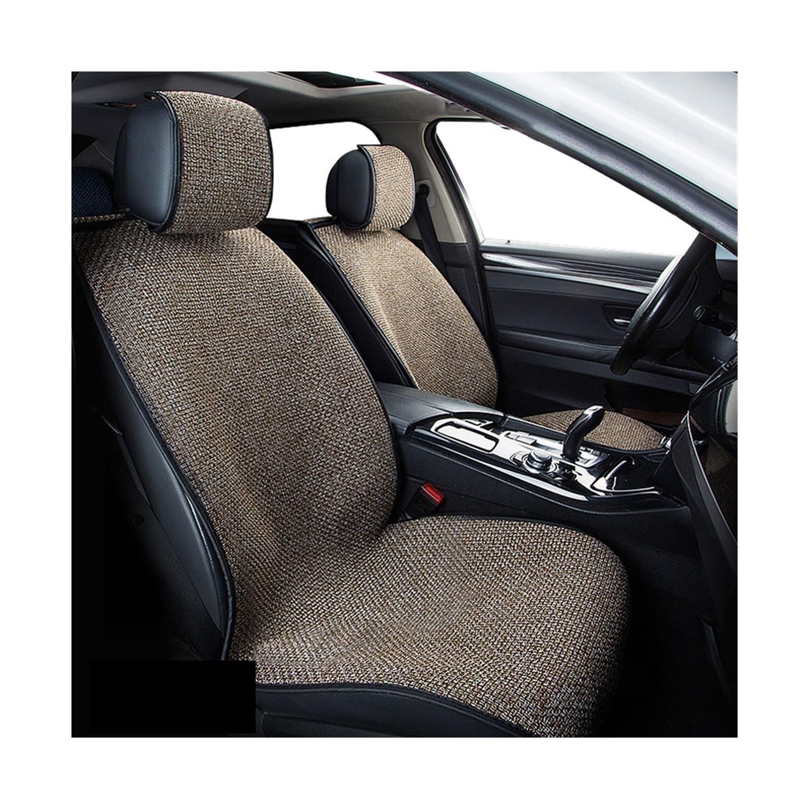 ZUKPHBWYWK Autositzbezüge Autositzbezug mit Rückenbezug, sommerliches, schweißfestes Sitzkissen, atmungsaktives Stuhlpolster. Sitzbezug(Braun,2xFront Seat Covers) von ZUKPHBWYWK