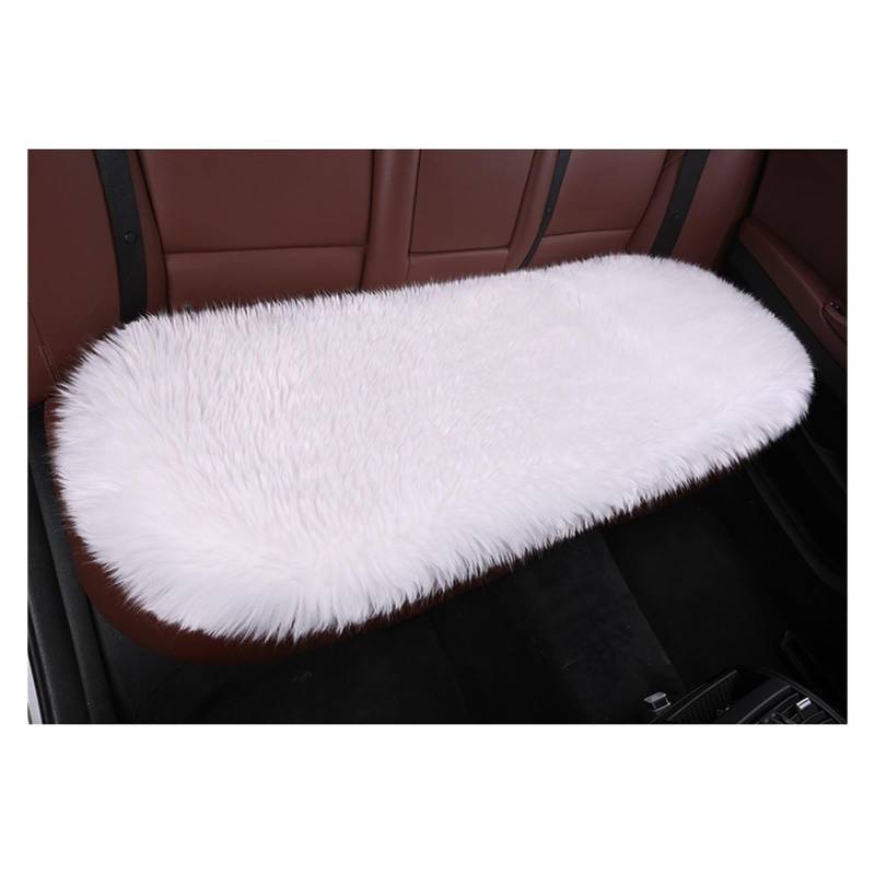 ZUKPHBWYWK Autositzbezüge Autositzkissen, Winter, Rückenfrei, Monolithisches Sitzkissen, Winterauto, Warme Wolle, Kurzes Plüsch-Sitzkissen. Sitzbezug(Weiß,1 PC Rear Seat Cushion) von ZUKPHBWYWK