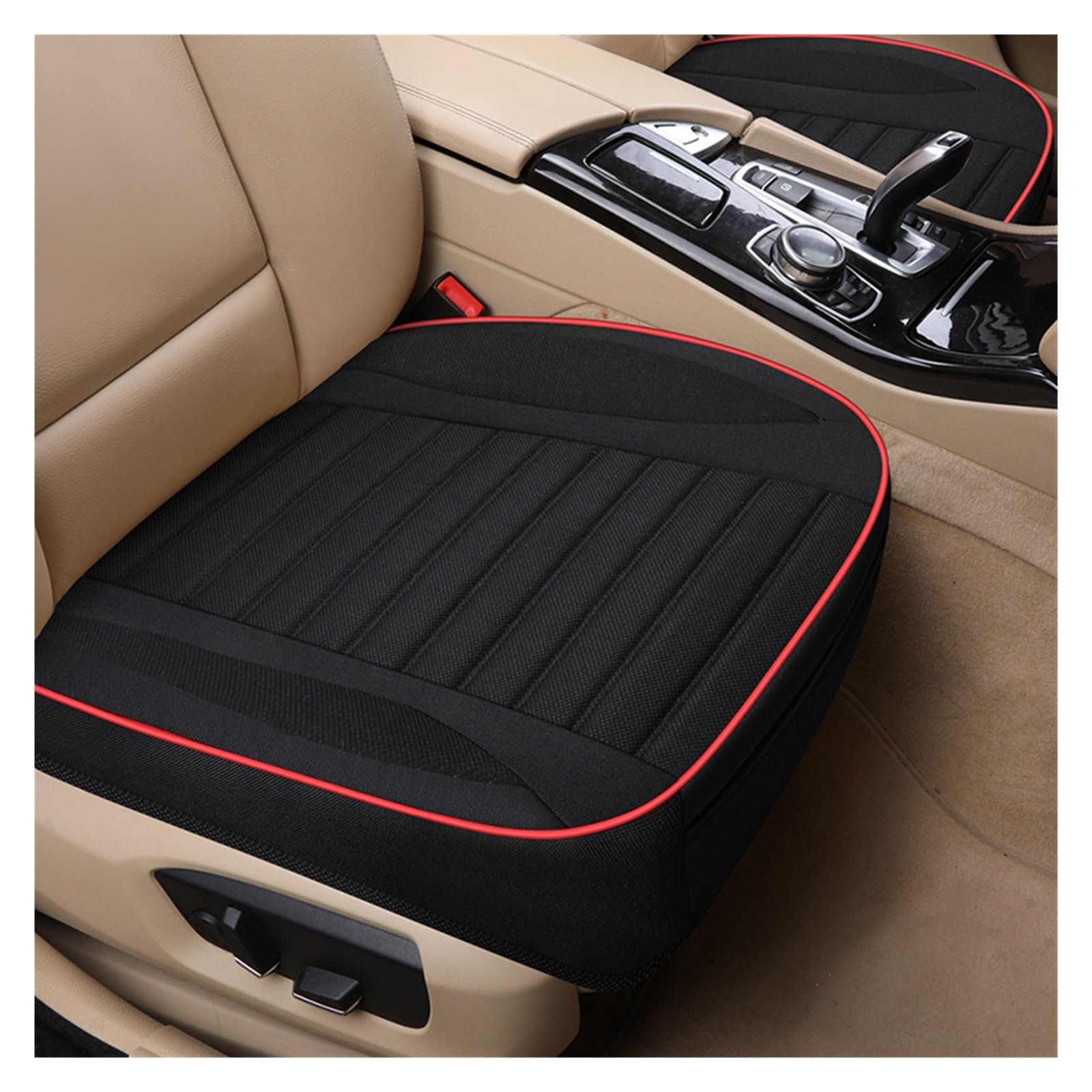 ZUKPHBWYWK Autositzbezüge Flachs-Autositzbezug Four Seasons Universal Atmungsaktives Leinen-Autositzkissen Vorder-/Rücksitzschutz. Sitzbezug(Schwarz,1xFront Seat Covers) von ZUKPHBWYWK