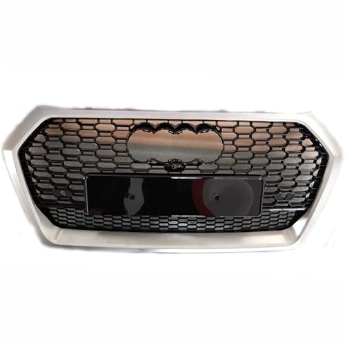 ZUKPHBWYWK Autositzbezüge Frontstoßstange Racing Grill Sport Engine Mesh Guard Grids Für Q5 Für SQ5 2018-2020 Sitzbezug(Rsq5 Style Silver) von ZUKPHBWYWK