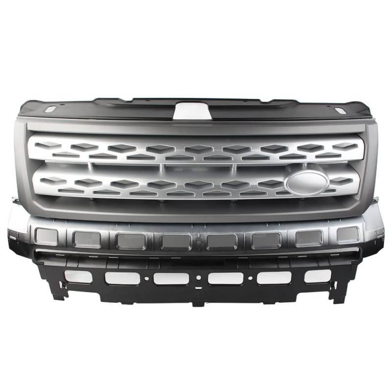 ZUKPHBWYWK Autositzbezüge Für L&and Für Rover Für Freelander 2 Für LR2 Für L359 2010-2016 Autozubehör Teile ABS Kühlergrill Stoßstange Mesh Grill Sitzbezug(Black Silver Silver) von ZUKPHBWYWK