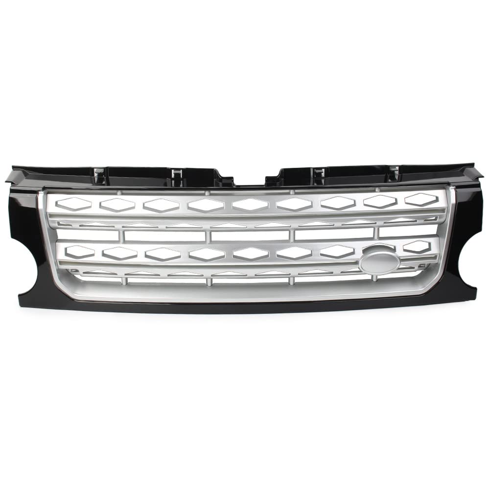 ZUKPHBWYWK Autositzbezüge Für L&and Rover Discovery III Für LR3 Für L319 2005-2009 Auto ABS Kühlergrill Stoßstange Mesh Grill Sitzbezug(Black Silver) von ZUKPHBWYWK