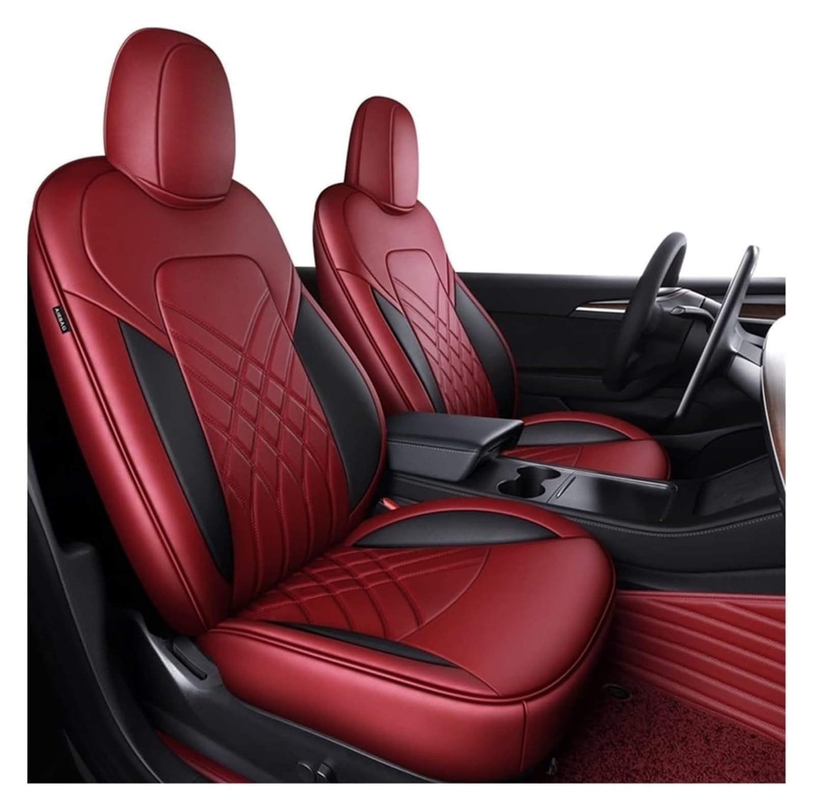 ZUKPHBWYWK Autositzbezüge Für Modell 3 Für Modell Y Nach 5 Sitze Auto Sitzbezüge Vollen Satz Kissen Vorne Hinten Sitz Protektoren Sitzbezug(5pcs red Set) von ZUKPHBWYWK