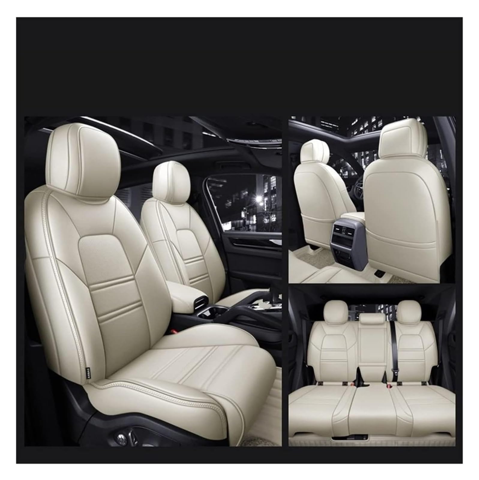 ZUKPHBWYWK Autositzbezüge Für P&orsche Für Cayenne Für Cayenne EV Für Macan Custom Car Seat Cover Full Set Sitzschutz Sitzbezug(2) von ZUKPHBWYWK