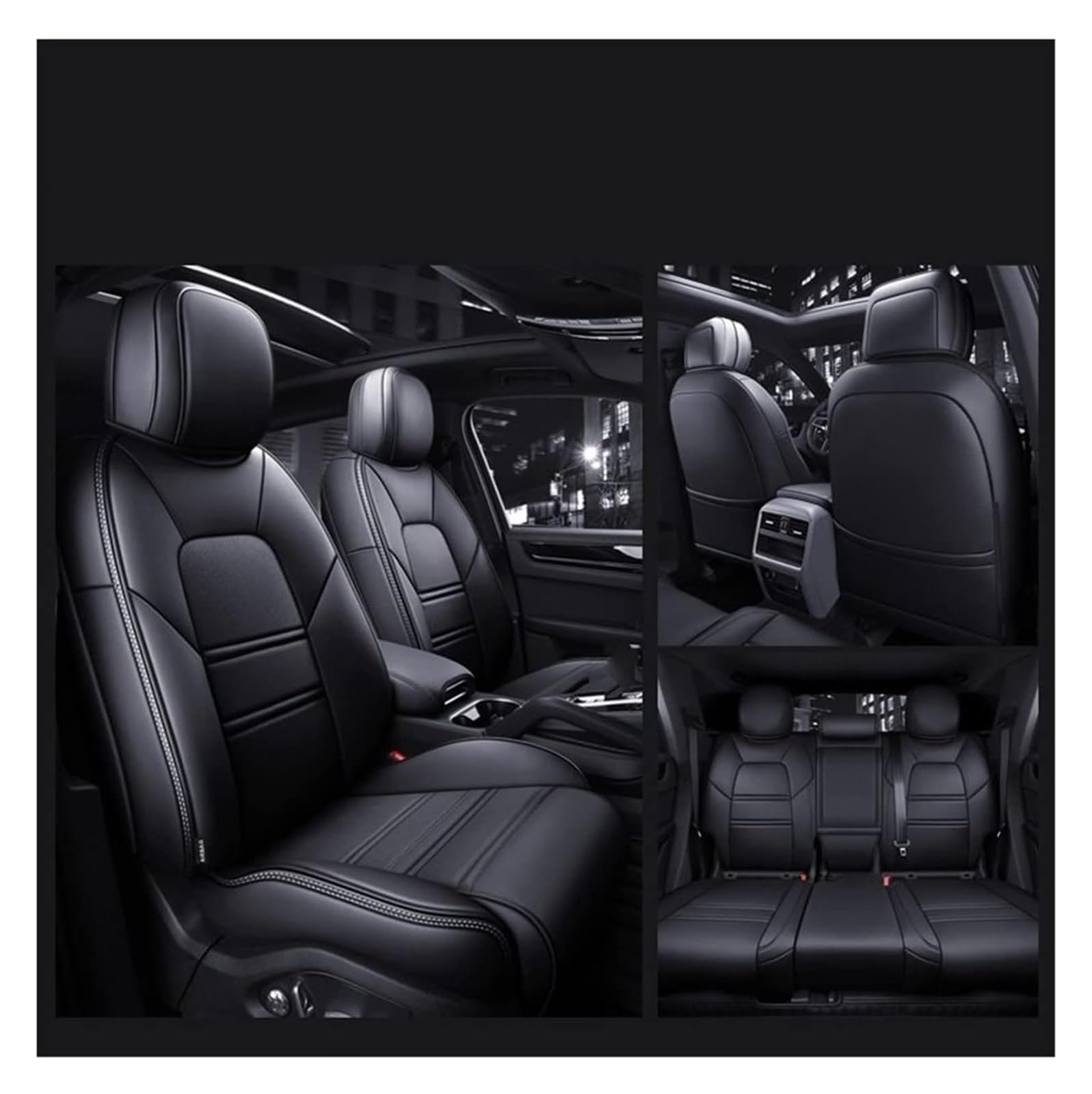 ZUKPHBWYWK Autositzbezüge Für P&orsche Für Cayenne Für Cayenne EV Für Macan Custom Car Seat Cover Full Set Sitzschutz Sitzbezug(3) von ZUKPHBWYWK