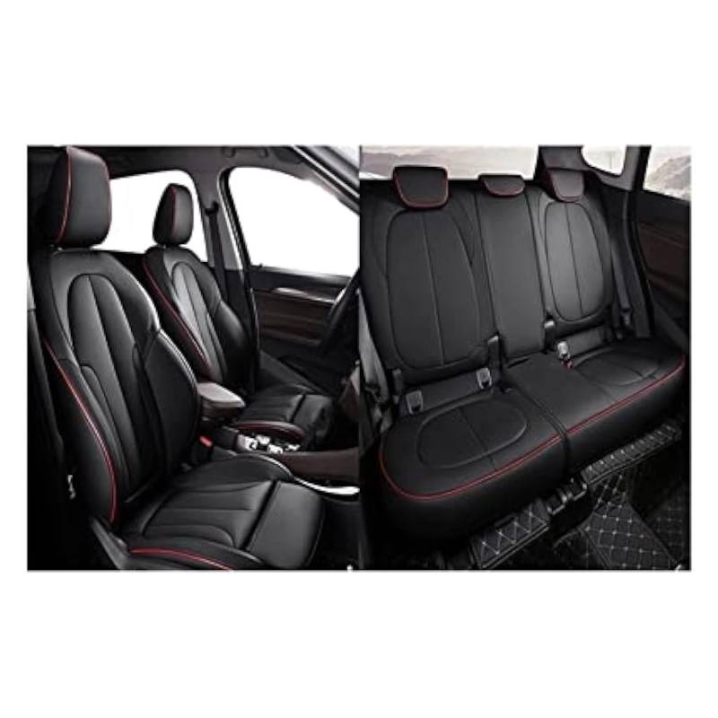 ZUKPHBWYWK Autositzbezüge Für TT A4 B8 A3 8l 8p 8v Q2 A5 Für Sportback C5 A6 A7 A8 Q3 Q5 Q7 Custom Leder Autositzbezüge Sitzbezug(5 Seats-Black) von ZUKPHBWYWK