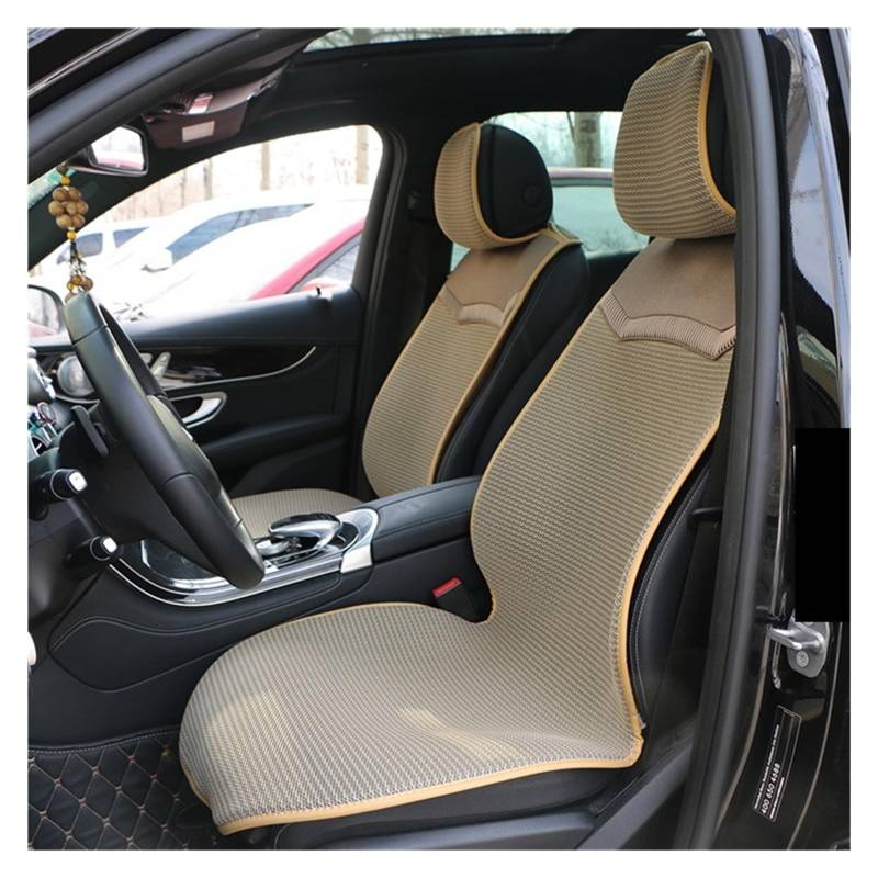 ZUKPHBWYWK Autositzbezüge Für die meisten Autos, LKWs, SUVs, schützt Sitze, Autositzbezug, Air-Mesh-Autositzkissen. Sitzbezug(Beige,2 Front seat) von ZUKPHBWYWK