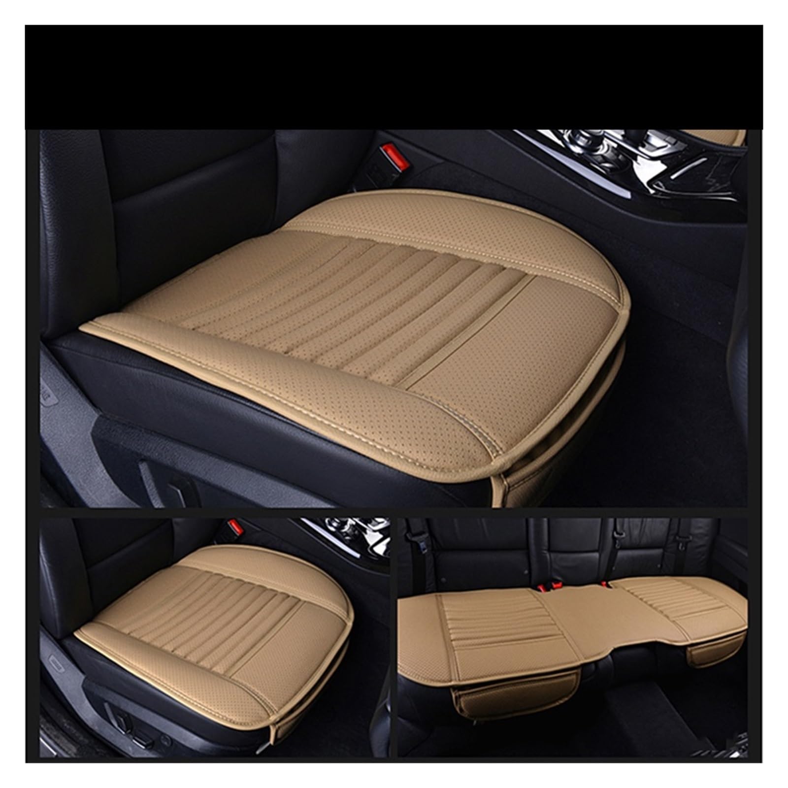 ZUKPHBWYWK Autositzbezüge Kunstleder-Autositzbezug, Innenschutz, Auto-Kissen-Schutz-Set. Sitzbezug(Beige) von ZUKPHBWYWK