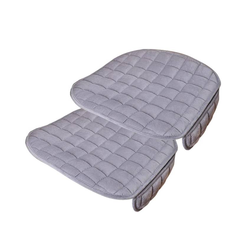 ZUKPHBWYWK Autositzbezüge Plüsch-Autositzbezüge-Set, warmes Autositzkissen, Winter-Autositzschutz, hochwertige weiche Anti-Rutsch-Pads. Sitzbezug(Grey,2pc Front) von ZUKPHBWYWK