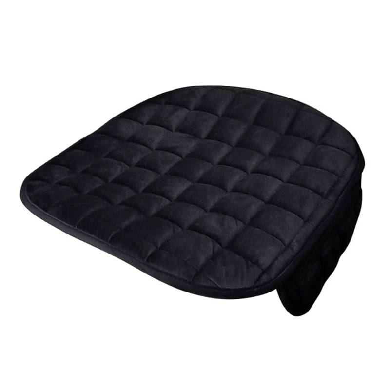 ZUKPHBWYWK Autositzbezüge Plüsch-Autositzbezüge-Set, warmes Autositzkissen, Winter-Autositzschutz, hochwertige weiche Anti-Rutsch-Pads. Sitzbezug(Schwarz,1pc Front) von ZUKPHBWYWK