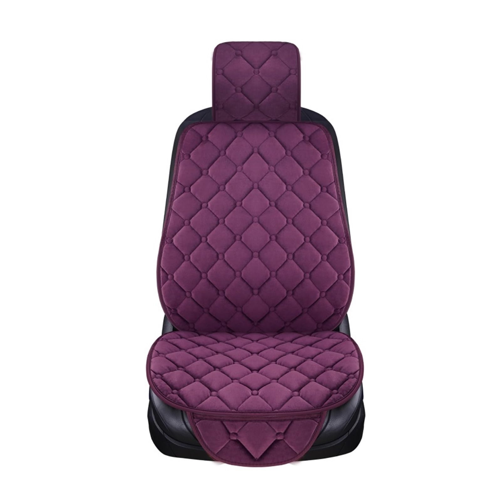 ZUKPHBWYWK Autositzbezüge Plüsch-Autositzbezug, Winter, warm, Auto vorne, hinten, hinten, mit Rückenlehne, Univer Salfluffy Decke, Kissen, Innenschutz. Sitzbezug(Lila,1xHigh Back Seat Covers) von ZUKPHBWYWK