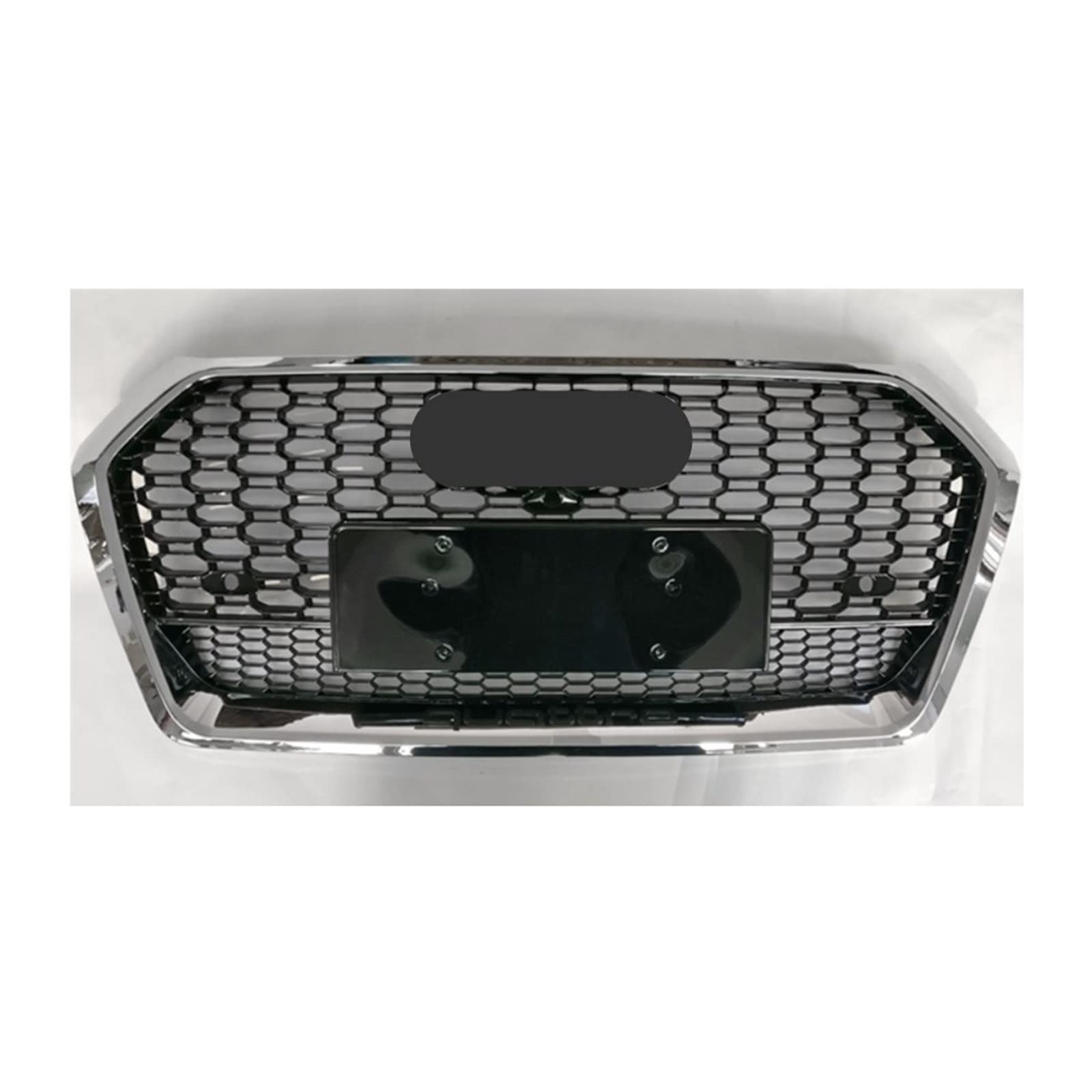 ZUKPHBWYWK Autositzbezüge Racing Grill Frontstoßstange Sport Hood Mesh Guard Autozubehör Für Q5 Für SQ5 Für Q5L 2018-2020 Sitzbezug(Chrome Emblem) von ZUKPHBWYWK