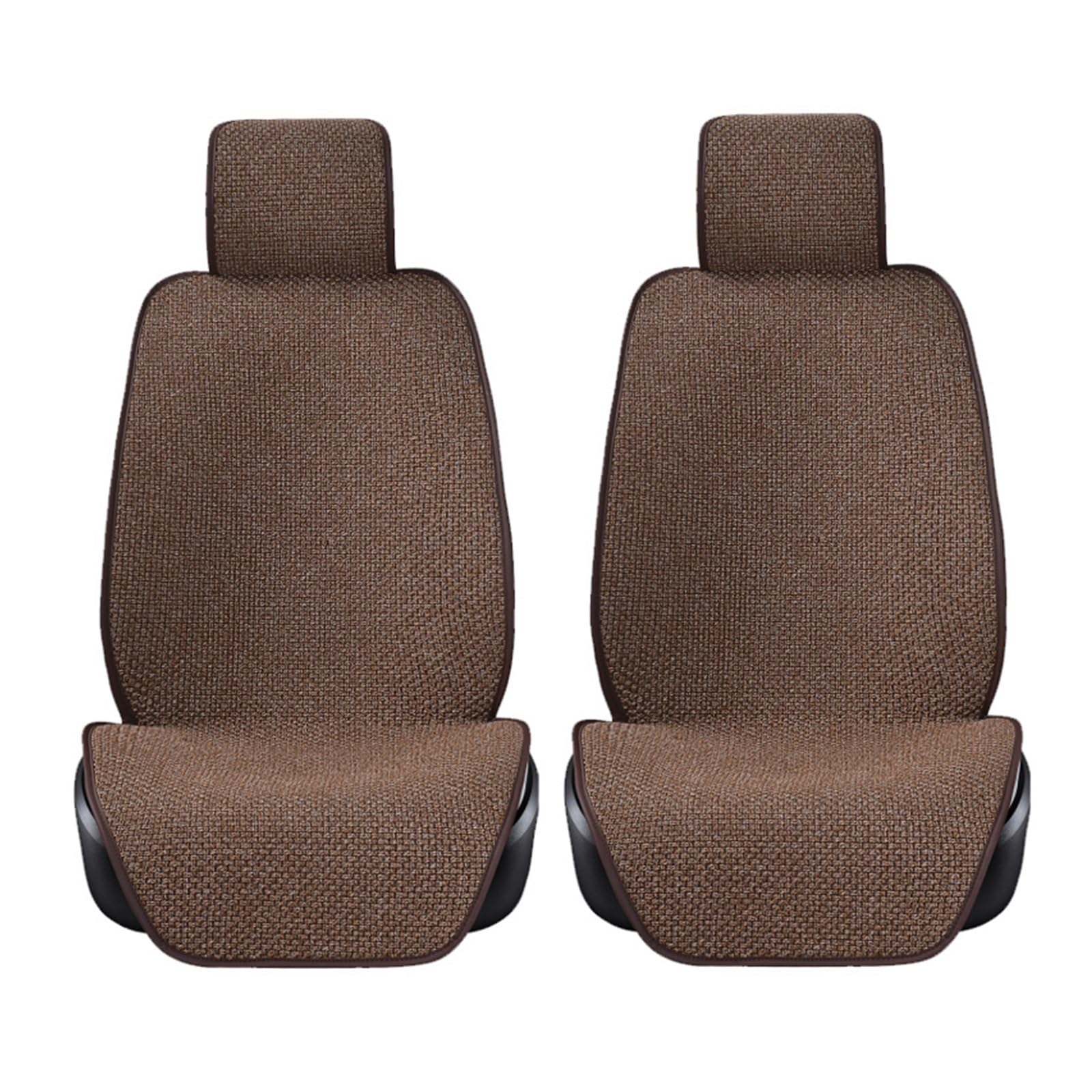 ZUKPHBWYWK Autositzbezüge Sommer-Leinen-Autositzbezug-Schutz, Flachs, Vorder- Und Rücksitzlehne, Kissen, Matte, Rückenlehne. Sitzbezug(Coffee,2xHigh Back Seat Covers) von ZUKPHBWYWK