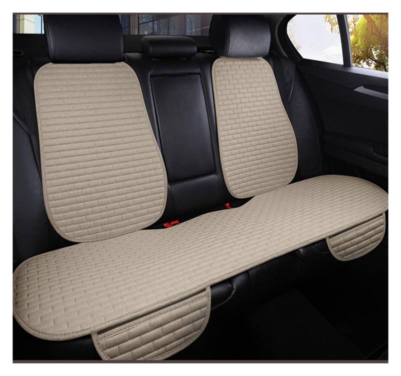 ZUKPHBWYWK Autositzbezüge Universal Auto Sitzbezug Auto Innen Zubehör Kissen Abdeckung Styling Auto Pad Sitzbezüge Auto Sitz Schutz Pad. Sitzbezug(Beige,1pc Rear Seat Covers) von ZUKPHBWYWK